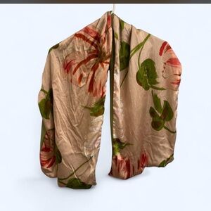 Source Unknown Floral Scarf in Pink and Green